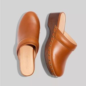 Madewell The Cecily Clog in Oiled Leather sz 8.5 NG681